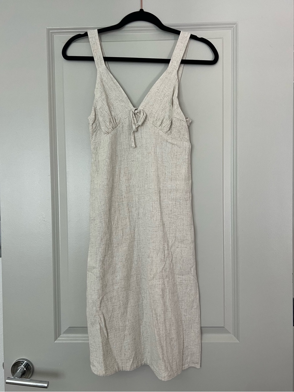 Light birch V neck Summer Midi Dress